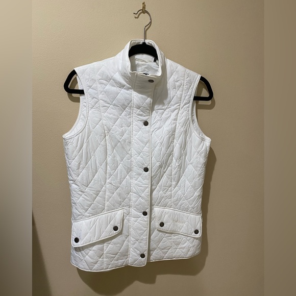 BARBOUR CALARY QUILTED WHITE VEST- (NWOT) - Picture 1 of 10